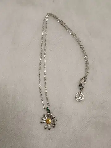 꽃 모티브 목걸이 실버 45cm