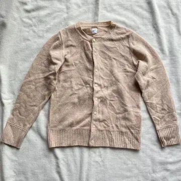 grin 안경 자수 울 가디건 핑크 베이지 사이즈 2