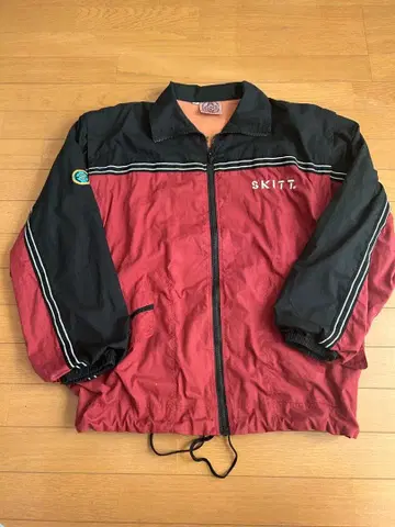 SKITT 나일론 자켓 블랙/빨간색