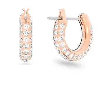 Swarovski 로즈 골드 후프 귀걸이
