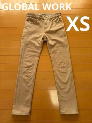 GLOBAL WORK XS 스키니 가을 겨울용 웜 팬츠 베이지