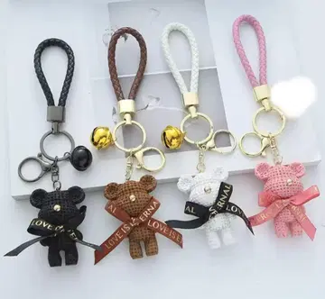 하자품 곰 모양 키링 4색 세트