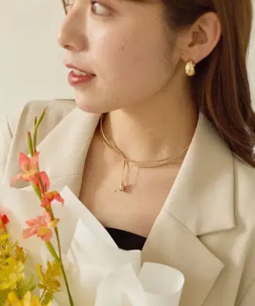 Thevon Mayu 기획 레이어드 드롭 초커 목걸이 골드
