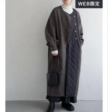 아지메 퀼팅 코트