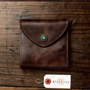워시드 가죽 소가죽 브라운 미들 3단 폴더형 남성용 천연 가죽 지갑