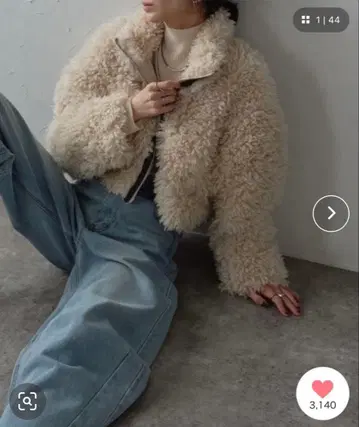 푸들 퍼 W 지퍼 크롭 자켓