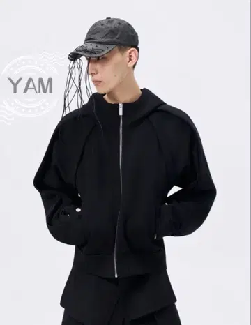 FRKM SCD 변형 지퍼 후드티 블랙