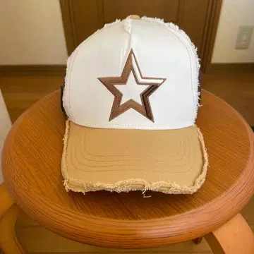 별 모양 자수 데님 캡