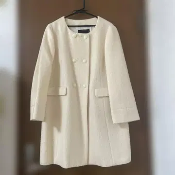 새상품급 빅 사이즈 44 언타이틀 노카라 울 100% 코트 일본제