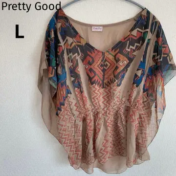 새상품급 Pretty Good [ L ] 기하학 패턴 V넥 튜닉 레어