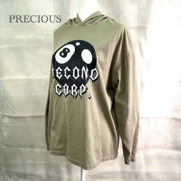 [프레셔스] 스트릿 스타일 후드티 긴팔T셔츠 LL 넉넉한 카키