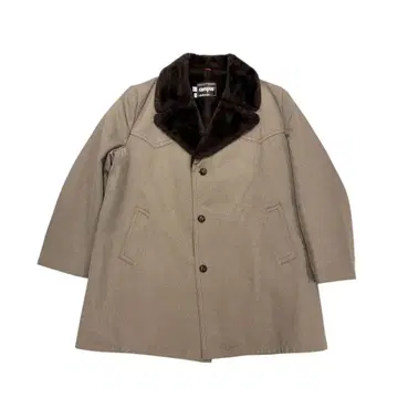 70년대 CAMPUS 하프 코트 퍼 옷깃 브라운 계열