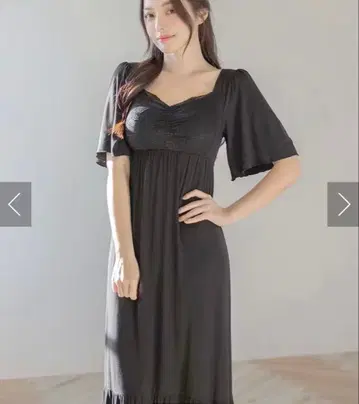 투해치 나이트 브라 원피스 반팔 롱 기장 블랙 70M