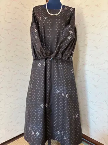 오시마 명주 기모노 리메이크 롱 원피스