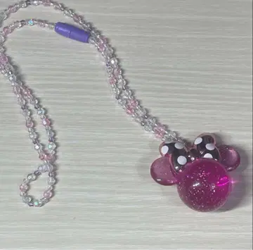 미니 핑크 빛나는 목걸이 펜던트