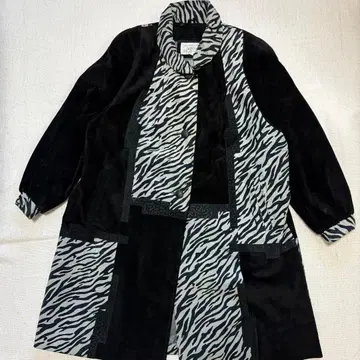 00s 빈티지 제브라 패턴 디자인 코트 아카이브 그런지 y2k