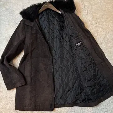 토네이도 마트 스웨이드 느낌 코트 퍼 퀼팅 y2k