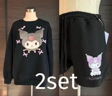 산리오 쿠로미 셋업 새상품 트레이닝복 팬츠 블랙 속기모