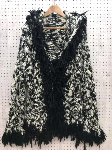 00's 보헤미안 시크 구제 후디 멜란지 니트 가디건