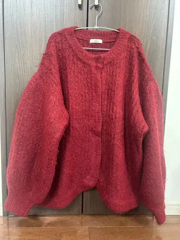 mideal 빨간색 니트 가디건