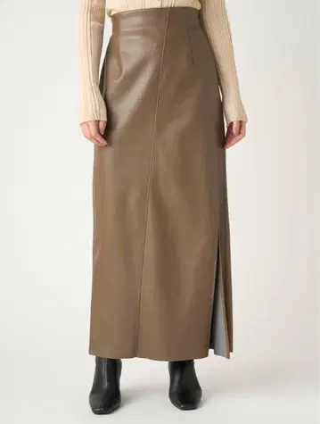 프레이 아이디 가죽 타이트 슬릿 스커트 0