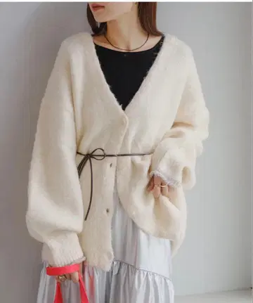 kastane 울 혼방 샤기 가디건