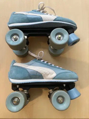 PUMA 블루 화이트 롤러 슈즈 롤러 스케이트 24cm