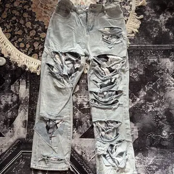 구제 의류 리메이크 라이트 블루 데님 팬츠