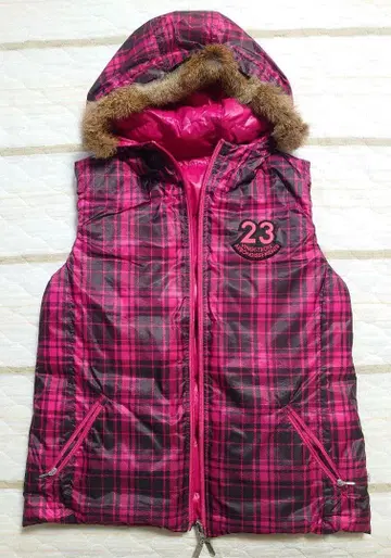 23구 SPORT 여성용 다운 핑크 계열 리버서블 베스트 사이즈 I