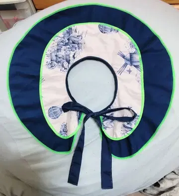 탈착식 옷깃 하나뿐인 작가님 형광 옐로우 그린 파이핑 열기구 풍경화