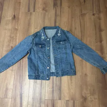 자수 데님 자켓