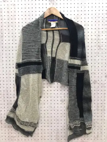 구제 의류 잡화 Masaki Kyoko 크레이지 패턴 니트 스톨 숄