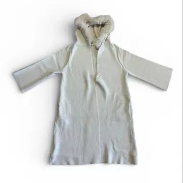 [클리닝 완료] 플리스 후드 부착 가디건 화이트