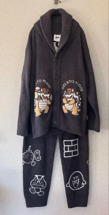 새상품급 젤라또피케 슈퍼 마리오 쿠파 룸웨어 셋업