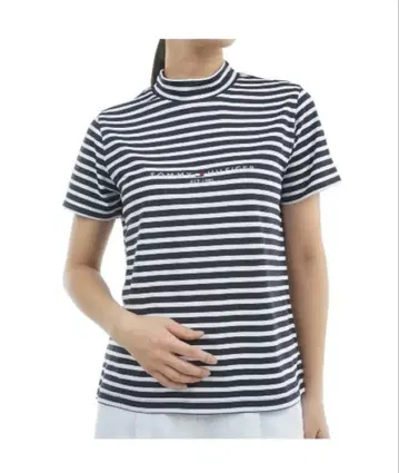 TOMMY HILFIGER 스트라이프 T셔츠 하이넥