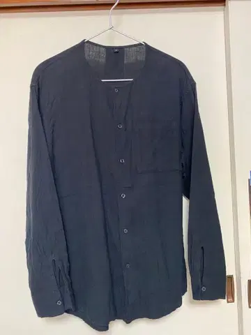 무인양품 카디코튼 노카라 셔츠 남성용 S 새상품급