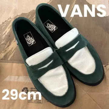 VANS 스웨이드 로퍼 그린/화이트