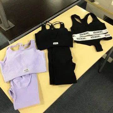 MINOMOMO 미노모모 레깅스 퍼플 블랙 셋업 이너 포함
