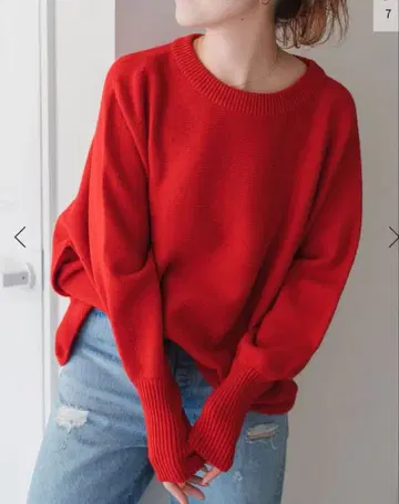 스픽앤스팬 빨간색 니트 스웨터 F