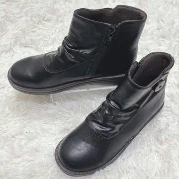 [ Fiammifero ] 숏부츠 가죽 사이드 지퍼 24cm