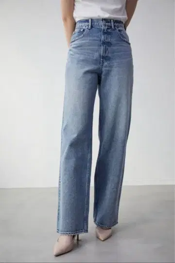 하이웨스트 와이드 데님 [ AZUL by moussy ]