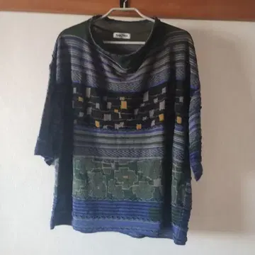 새상품 FUGA FUGA 기하학 패턴 반팔 니트