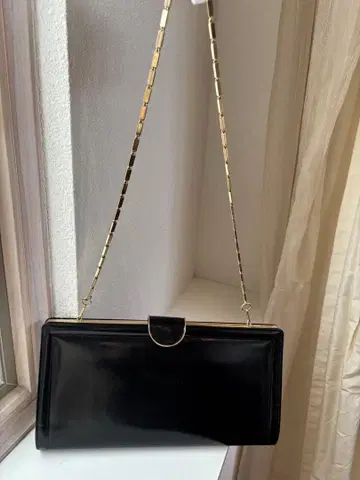 [빈티지]Izukaya 블랙 가죽 클러치 & 숄더백