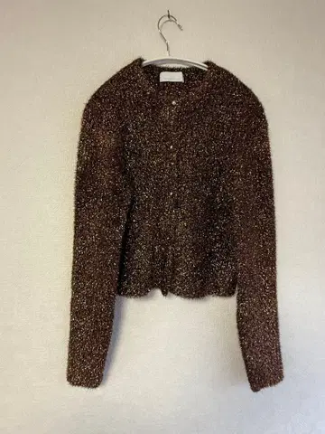 개럴개런트 페더 라메 가디건 브라운