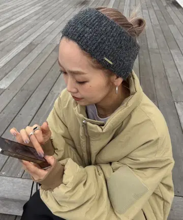 차오패닉 티피 플레이트 부착 리브 헤어 터번 그레이