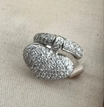 스털링 실버 하트 파베 지르코니아 리버서블 반지