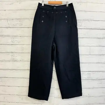 BEAMS BOY 마린풍 버튼 와이드 팬츠 네이비 출퇴근 여행 럭셔리