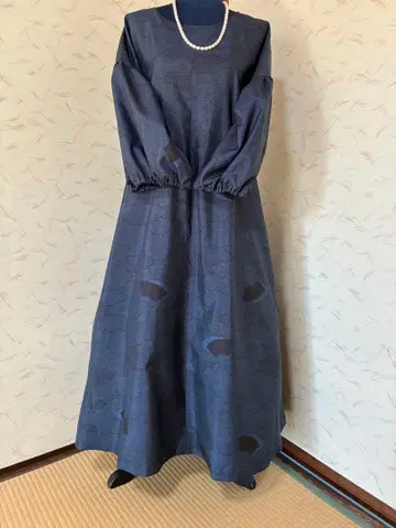 오시마 명주 기모노 리메이크 롱 원피스