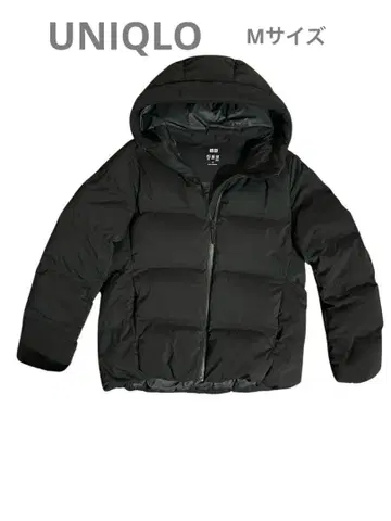 유니클로 심리스 다운 파카 블랙 M