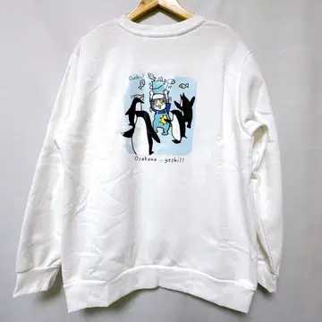 [ 익명 배송 ] 일하는 고양이 동물원 트레이닝복 펭귄 화이트